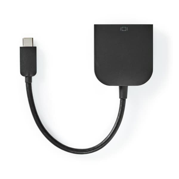 USB-C™ Adapter | USB 3.2 Gen 1 | USB-C™ Han | DVI-D 24+1-Pins Hun | 1080p | 0.20 m | Runde | Nikkelplateret | PVC | Sort | Plastikpose Sort