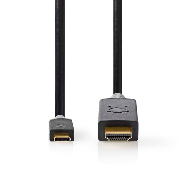 USB-C™ Adapter | USB 3.2 Gen 1 | USB-C™ Hane | HDMI™ Kontakt | 4K@60Hz | 2.00 m | Rund | Guldplaterad | PVC | Antracit | Låda