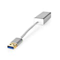 Miniatyrbild 4 av 6: USB-nätverkskort | USB 3.2 Gen 1 | 1 Gbps | USB-A Hane | RJ45 Hona | 0.20 m | Rund | Guldplaterad | Bar koppar | Silver | Kartong med täckt fönster