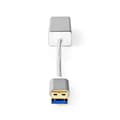 Miniatyrbild 2 av 6: USB-nätverkskort | USB 3.2 Gen 1 | 1 Gbps | USB-A Hane | RJ45 Hona | 0.20 m | Rund | Guldplaterad | Bar koppar | Silver | Kartong med täckt fönster