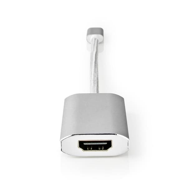 USB-C™ Adapter | USB 3.2 Gen 1 | USB-C™ Han | HDMI™ Hun | 4K@60Hz | Power delivery | 0.20 m | Runde | Guldplateret | Flettet / Nylon | Sølv | Cover Wi