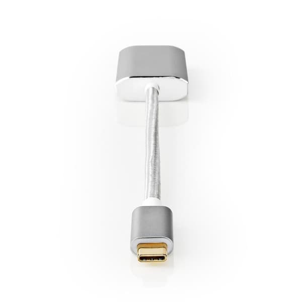 USB-C™ Adapter | USB 3.2 Gen 1 | USB-C™ Han | HDMI™ Hun | 4K@60Hz | Power delivery | 0.20 m | Runde | Guldplateret | Flettet / Nylon | Sølv | Cover Wi
