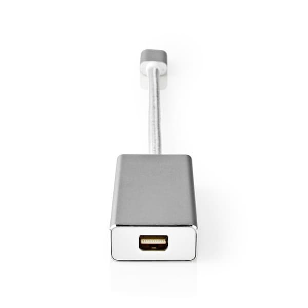 USB-C™ Adapter | USB 3.2 Gen 1 | USB-C™ Han | Mini DisplayPort Hunstik | 0.20 m | Runde | Guldplateret | Flettet / Nylon | Sølv | Cover Window Box