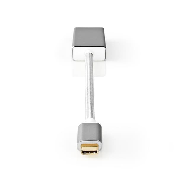 USB-C™ Adapter | USB 3.2 Gen 1 | USB-C™ Han | Mini DisplayPort Hunstik | 0.20 m | Runde | Guldplateret | Flettet / Nylon | Sølv | Cover Window Box