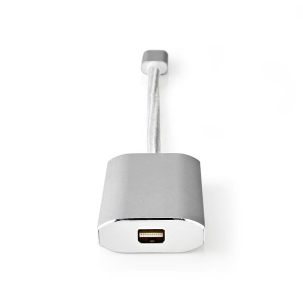 USB-C™ Adapter | USB 3.2 Gen 1 | USB-C™ Hann | Mini DisplayPort Hun | Power delivery | 0.20 m | Rund | Gull belagt | Flettet / Nylon | Sølv | Deksel V