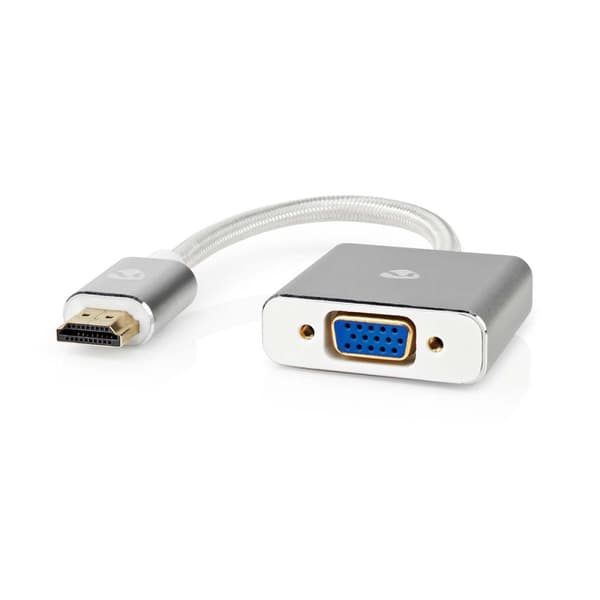 VGA-adapter | HDMI™ Stik | VGA Hun | Guldplateret | Lige | Aluminium | Sølv | Cover Window Box