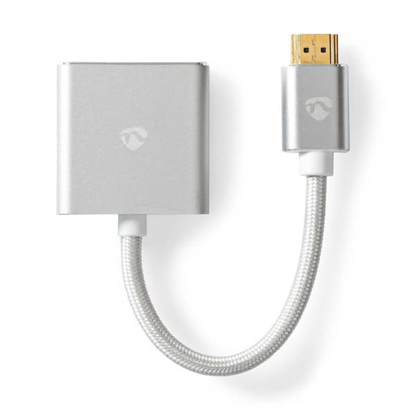 VGA-adapter | HDMI™ Stik | VGA Hun | Guldplateret | Lige | Aluminium | Sølv | Cover Window Box