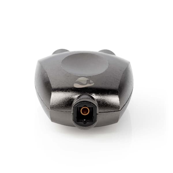 TosLink Adapter | TosLink Hona | 2x TosLink Hona | Splitter | Aluminium | Grått Med Metall | 1 st. | Låda