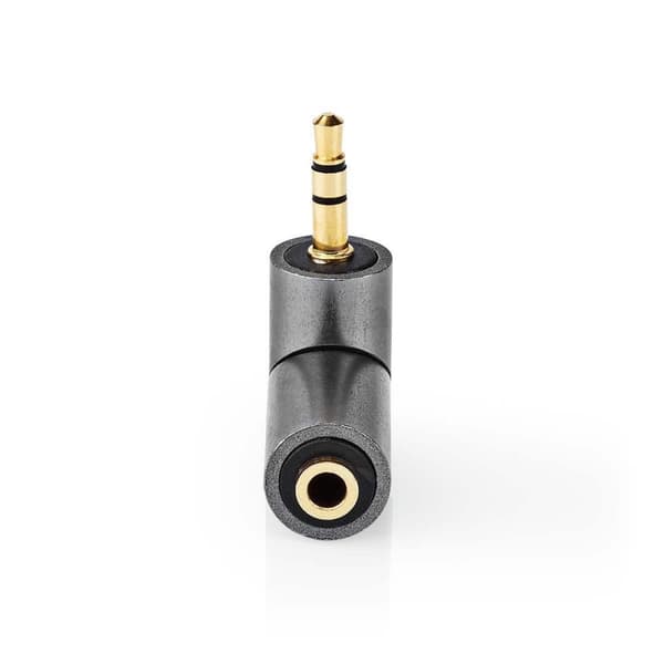 Stereo Audio Adapter | 3.5 mm Han | 3.5 mm Hun | Gull belagt | Rett | Metall | Gull / Gun Metal Grå | 1 stk. | Deksel Vindusboks
