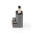 Miniatyrbild 4 av 9: HDMI™ Adapter | HDMI™ Hane / HDMI™ Kontakt | HDMI™ Hona / HDMI™ Utgång | Guldplaterad | Vinklat 270° | Aluminium | Grått Med Metall | 1 st. | Kartong