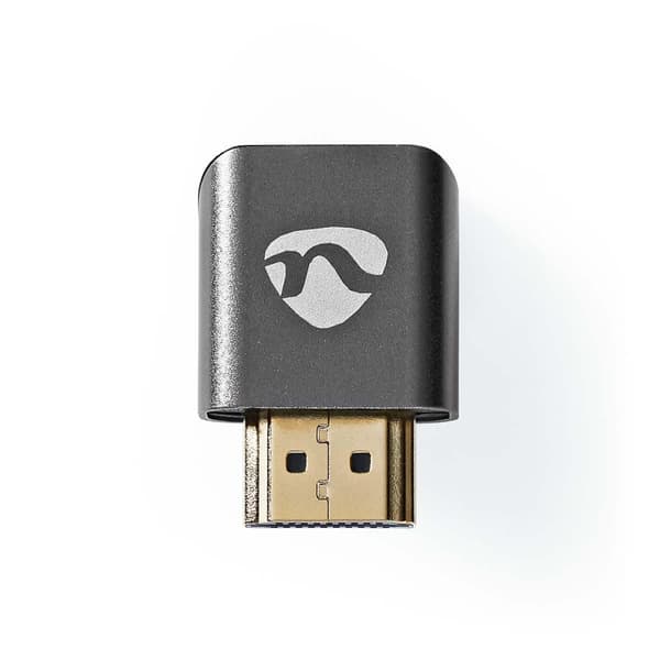 HDMI™ Adapter | HDMI™ Hane / HDMI™ Kontakt | HDMI™ Hona / HDMI™ Utgång | Guldplaterad | Vinklat 270° | Aluminium | Grått Med Metall | 1 st. | Kartong