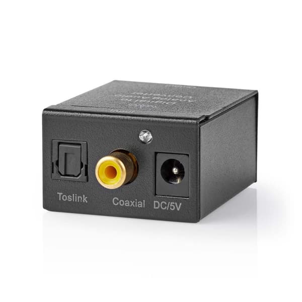 Digital Audio Converter | 1-veis | Koblingsinngang: 1x Digital RCA / 1x TosLink | Koblingsutgang: 1x (2x RCA) / 1x 3.5 mm | Automatisk | Integrert for