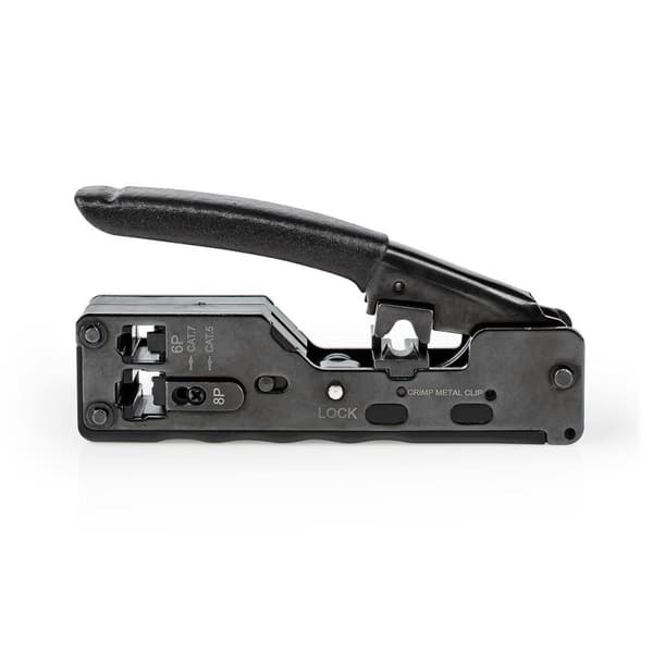 Crimp Tang | CAT5 / CAT5e / CAT6 / CAT6a / CAT7 / RJ12 / RJ45 | Klipper / Plier | ABS / Stål | Sort