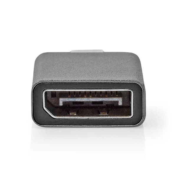 USB-C™ Adapter | USB 3.2 Gen 1 | USB-C™ Hann | DisplayPort Hun | 4K@60Hz | Rund | Nikkel belagt | Grå / Sort | Konvolutt