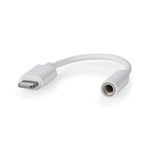 Lightning Adapter | Apple Lightning 8-pin | 3.5 mm Hunstik | Nikkelplateret | 0.10 m | Runde | PVC