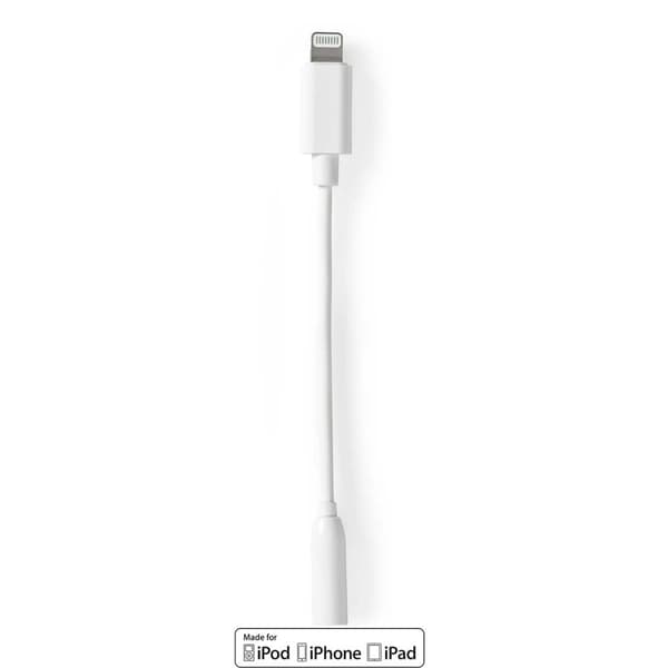 Lightning Adapter | Apple Lightning 8-pin | 3.5 mm Hunstik | Nikkelplateret | 0.10 m | Runde | PVC