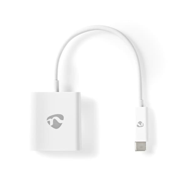 USB-C™ Adapter | USB 3.2 Gen 1 | USB-C™ Han | VGA Hun | 1080p | 5 Gbps | 0.20 m | Runde | Nikkelplateret | PVC | Hvid | Plastikpose Hvid