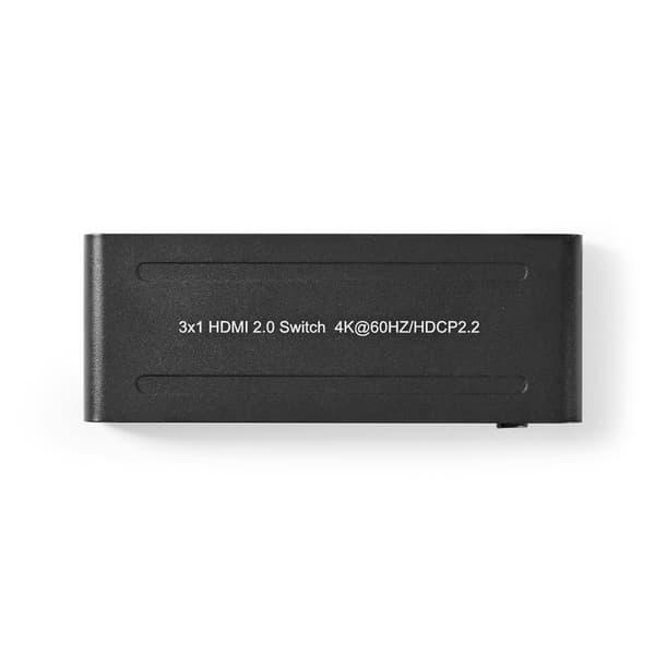 HDMI ™ Switch | 3-Port port(s) | 3x HDMI™ Inngang | 1x HDMI ™ -utgang | 4K@60Hz | 18 Gbps | Fjernstyrtkontrolert | Metall | Antrasitt