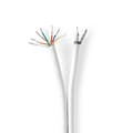 Miniatyrbilde 1 av 2: IEC (Coax) CAT6 kombikabel på spole | RG59 | 75 Ohm | Dobbelt skjermet | ECA | 25.0 m | Rund | Hvit | Gaveeske