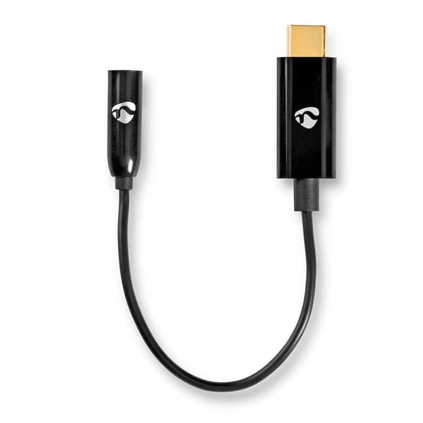 USB-C™ Adapter | USB 3.2 Gen 1 | USB-C™ Hann | 3.5 mm Hun | 0.15 m | Rund | Nikkel belagt | PVC | Sort | Boks