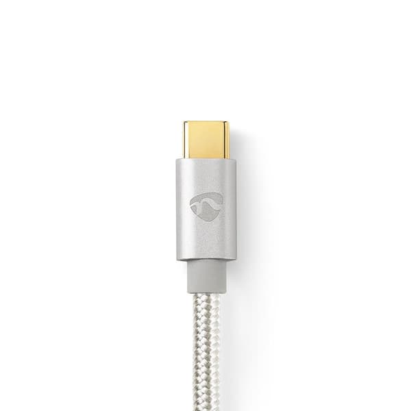 USB-C™ Adapter | USB 2.0 | USB-C™ Hane | 3.5 mm Hane | 1.00 m | Rund | Guldplaterad | Flätad / Nylon | Aluminium | Kartong med täckt fönster