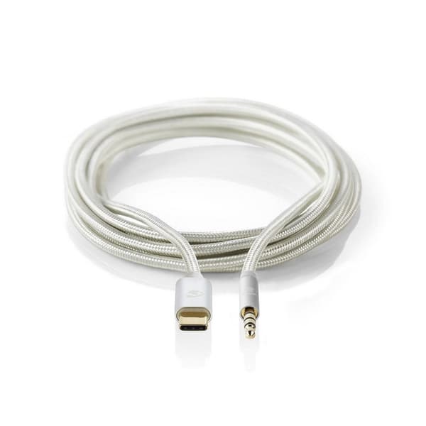 USB-C™ Adapter | USB 2.0 | USB-C™ Hane | 3.5 mm Hane | 1.00 m | Rund | Guldplaterad | Flätad / Nylon | Aluminium | Kartong med täckt fönster