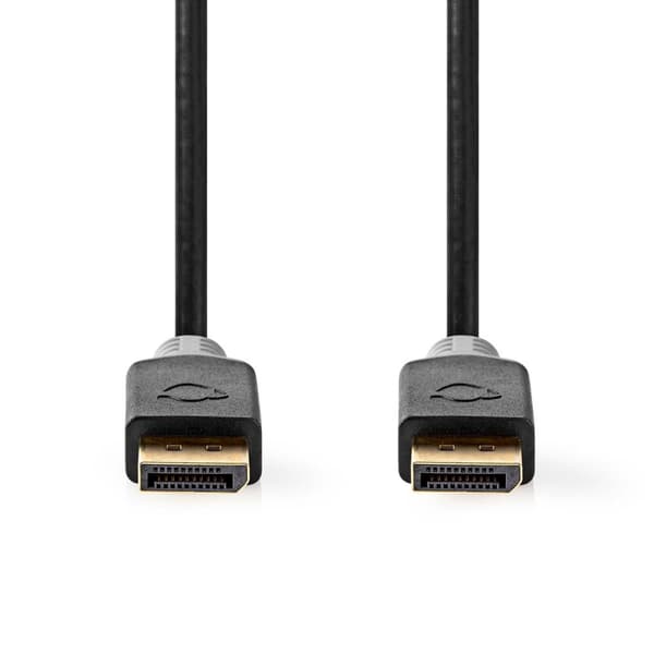 Displayport kabel | DisplayPort Han | DisplayPort Han | 8K@60Hz | Guldplateret | 3.00 m | Runde | PVC | Antracit / Grå | Box