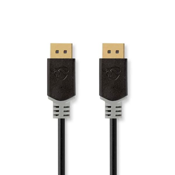 Displayport kabel | DisplayPort Han | DisplayPort Han | 8K@60Hz | Guldplateret | 3.00 m | Runde | PVC | Antracit / Grå | Box