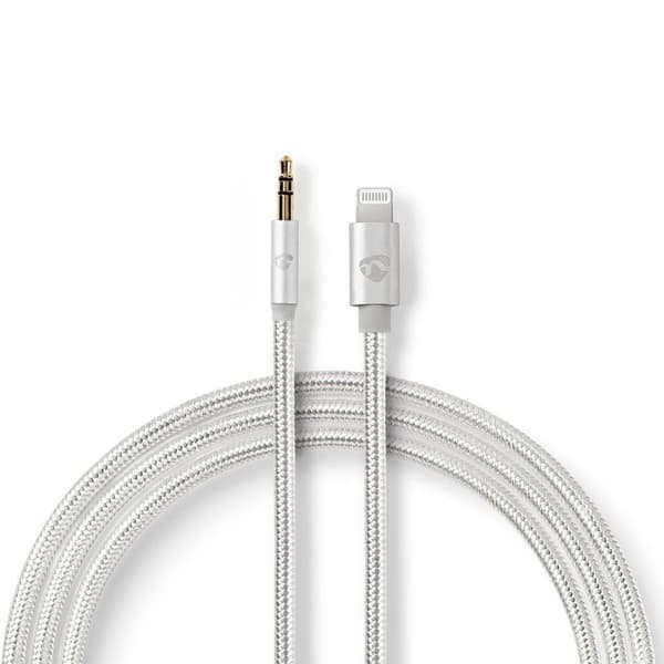 Lightning Adapter | Apple Lightning, 8-stifts | 3.5 mm Hane | Guldplaterad | 1.00 m | Rund | Nylon