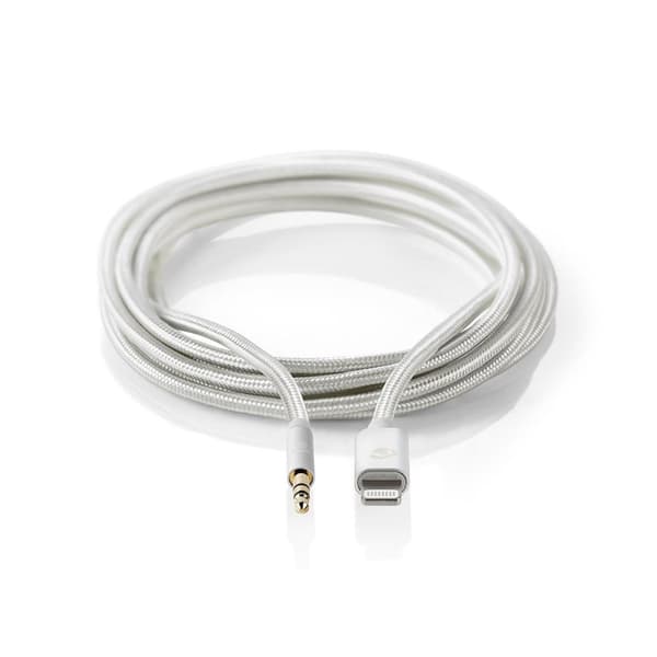 Lightning Adapter | Apple Lightning, 8-stifts | 3.5 mm Hane | Guldplaterad | 1.00 m | Rund | Nylon