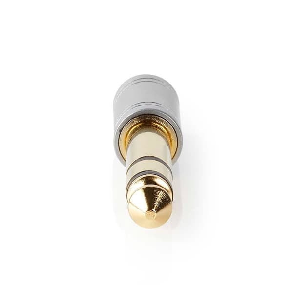 Stereo Audio Adapter | 6.35 mm Hane | 3.5 mm Hona | Guldplaterad | Rak | Metall | Silver | 1 st. | Låda
