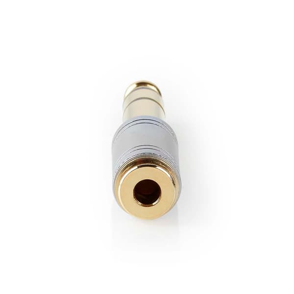 Stereo Audio Adapter | 6.35 mm Hane | 3.5 mm Hona | Guldplaterad | Rak | Metall | Silver | 1 st. | Låda