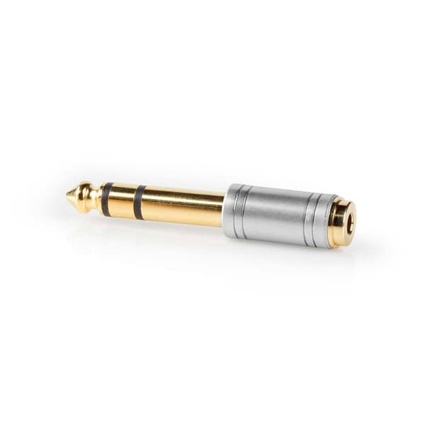 Stereo Audio Adapter | 6.35 mm Hane | 3.5 mm Hona | Guldplaterad | Rak | Metall | Silver | 1 st. | Låda