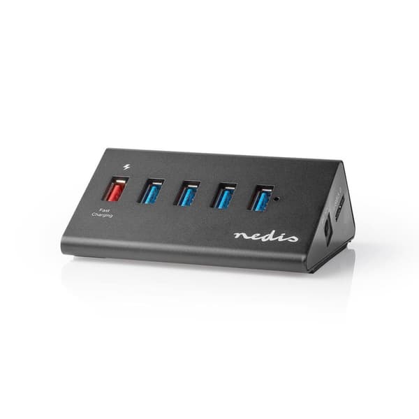 USB-hubb | USB Micro-B Hona | USB-A Hona | 5-Port port(s) | QC3.0 / USB 3.2 Gen 1 | Strömadapter / USB ström | 5 Gbps | 5x USB