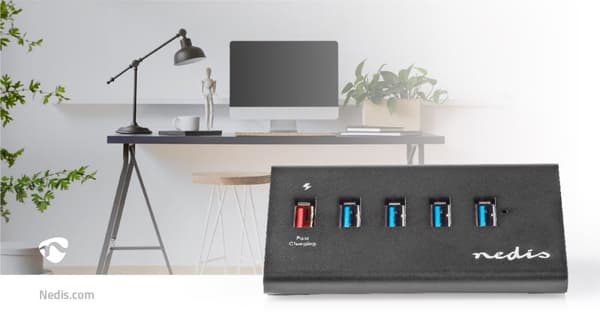 USB-hubb | USB Micro-B Hona | USB-A Hona | 5-Port port(s) | QC3.0 / USB 3.2 Gen 1 | Strömadapter / USB ström | 5 Gbps | 5x USB