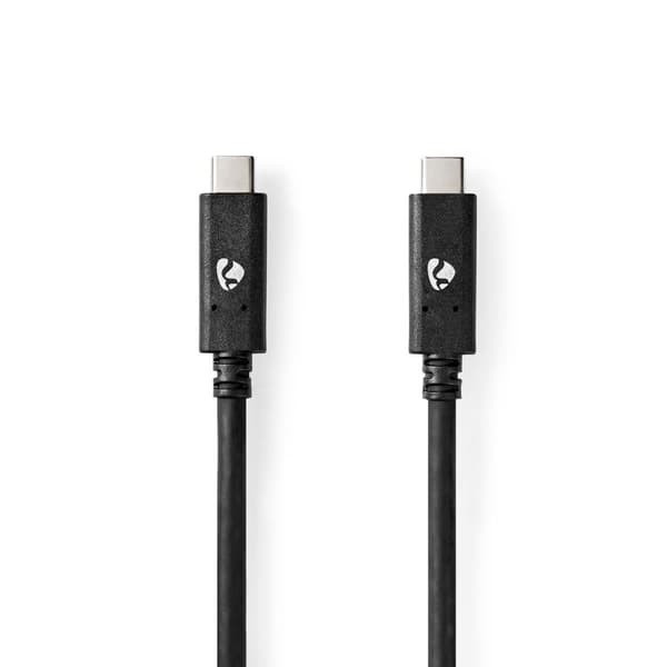 USB-kabel | USB 3.2 Gen 2 | USB-C™ Hane | USB-C™ Hane | 100 W | 4K@60Hz | 10 Gbps | Nickelplaterad | 1.00 m | Rund | PVC | Svart | Låda