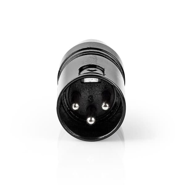 XLR Adapter | XLR 3-stifts hane | RCA Hona | Nickelplaterad | Rak | Metall | Svart | 1 st. | Plastpåse