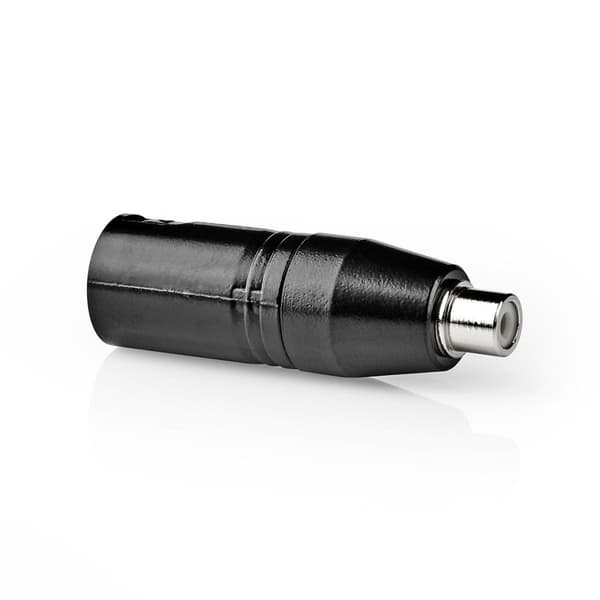 XLR Adapter | XLR 3-stifts hane | RCA Hona | Nickelplaterad | Rak | Metall | Svart | 1 st. | Plastpåse