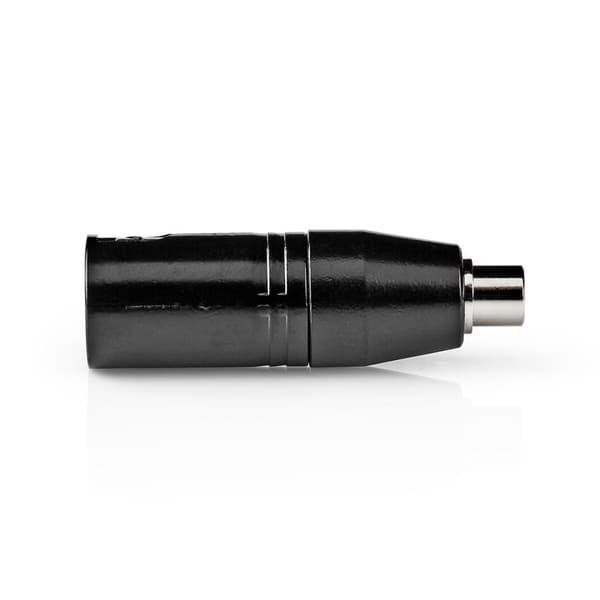 XLR Adapter | XLR 3-stifts hane | RCA Hona | Nickelplaterad | Rak | Metall | Svart | 1 st. | Plastpåse