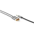 Miniatyrbillede 4 af 6: Stereo Audio kabel | 3.5 mm Hanstik | 2x RCA Hanstik | Guldplateret | 5.00 m | Runde | Gun Metal Grå | Cover Window Box