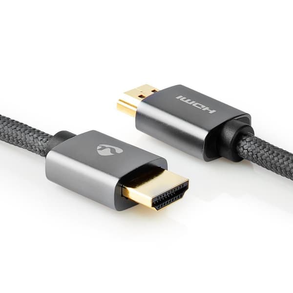 High Speed HDMI ™ kabel med Ethernet | HDMI ™ -kontakt | HDMI ™ -kontakt | 4K@60Hz | ARC | 18 Gbps | 2.00 m | Rund | Bomull | Grå / Gun Metal Grå |