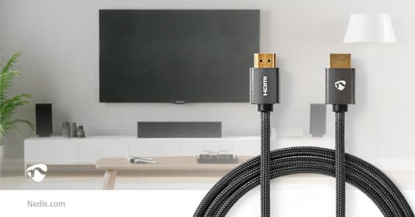 High Speed HDMI ™ kabel med Ethernet | HDMI™ Stik | HDMI™ Stik | 4K@60Hz | ARC | 18 Gbps | 1.00 m | Runde | Bomuld | Grå / Gun Metal Grå | Cover Win