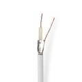Miniatyrbillede 1 af 2: Coax Kabel På Rulle | Coax 12 | 75 Ohm | Dobbelt afskærmet | ECA | 25.0 m | Coax | PVC | Hvid | Gaveæske