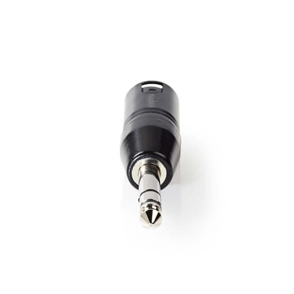 XLR-adapter | XLR 3-Pin Han | 6.35 mm Han | Nikkel belagt | Rett | Metall | Sort | 1 stk. | Plastpose
