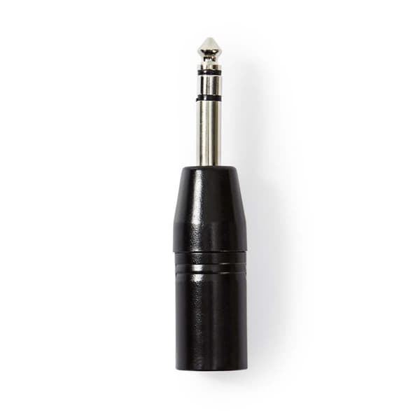 XLR-adapter | XLR 3-Pin Han | 6.35 mm Han | Nikkel belagt | Rett | Metall | Sort | 1 stk. | Plastpose