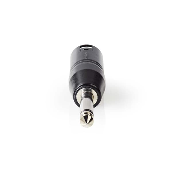 XLR adapteri | XLR 3-Pin uros | 6.35 mm uros | Niklattu | Suora | Metalli | Musta | 1 kpl | Muovipussi