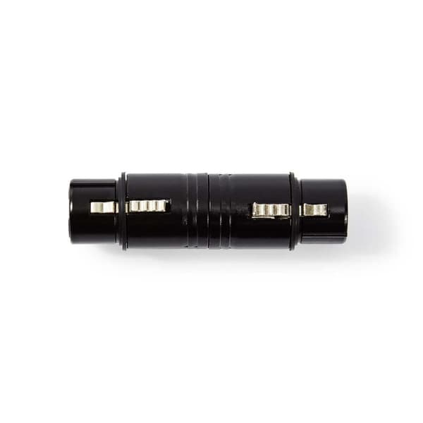 XLR-adapter | XLR 3-Pin Hun | XLR 3-Pin Hun | Nikkel belagt | Rett | Metall | Sort | 1 stk. | Plastpose