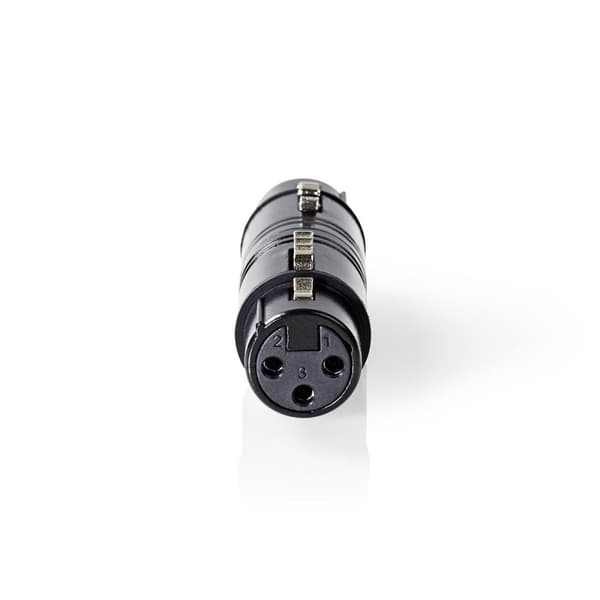 XLR-adapter | XLR 3-Pin Hun | XLR 3-Pin Hun | Nikkel belagt | Rett | Metall | Sort | 1 stk. | Plastpose