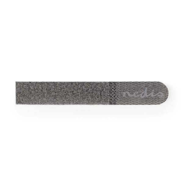 Hook og Loop kabel Binder | Plastikpose | Grå | 10 stk.