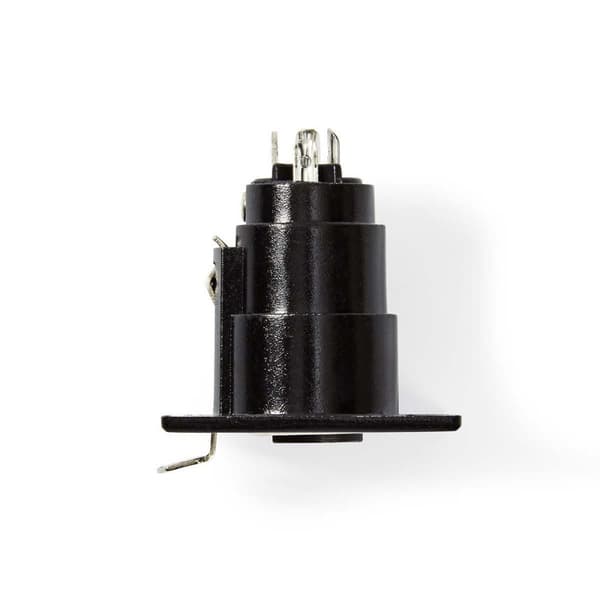 XLR-kontakt | Rak | Hona | Nickelplaterad | Chassi | Kabel input diameter: 5.0 mm | Metall | Svart | 1 st. | Plastpåse